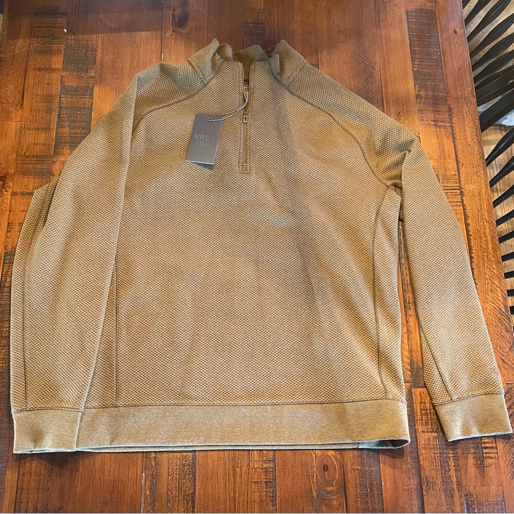 Men's Zip-Up Sweater in Tan